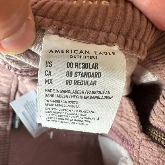 NWT American Eagle Super Stretch Mauve Corduroy Skirt size 00 - Picture 4 of 4